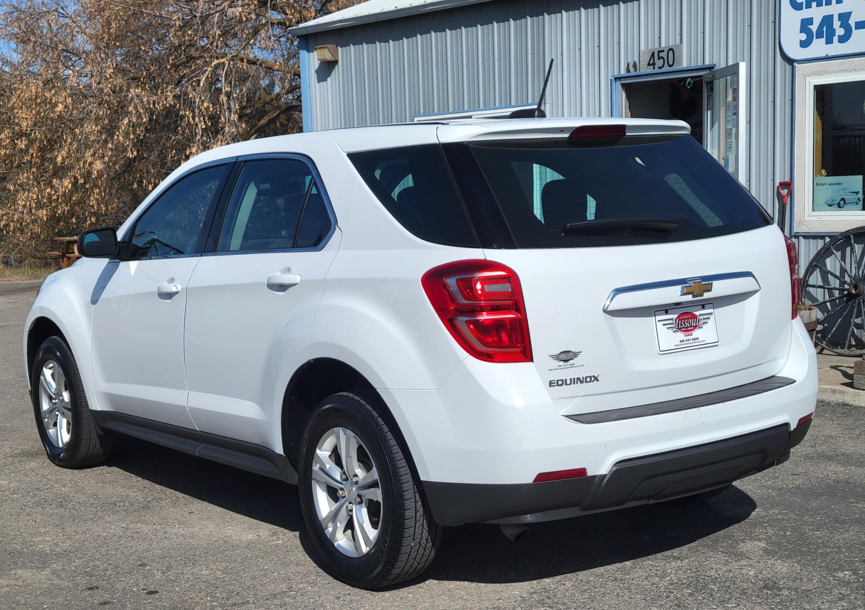 2017 White /Black Chevrolet Equinox LS 2WD (2GNALAEK3H1) with an 2.4L L4 DOHC 16V FFV engine, 6A transmission, located at 450 N Russell, Missoula, MT, 59801, (406) 543-6600, 46.874496, -114.017433 - Nice Front Wheel Drive SUV. 2.4L I4 Engine. 6 Speed Automatic Transmission. Bluetooth. Backup Camera. Air. Cruise. Tilt. Power Windows and Locks. - Photo #1
